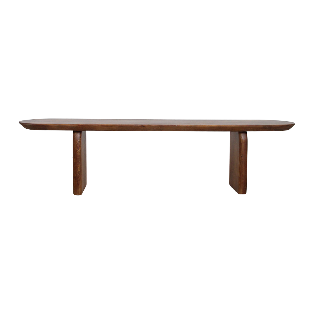 Mango Wood Dining Bench - Brown Bullnose - 180-240cm