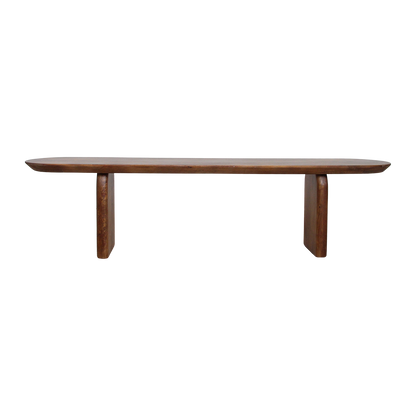 Mango Wood Dining Bench - Brown Bullnose - 180-240cm