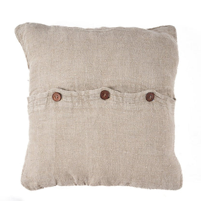 Linen Cushion Cover - Natural Handmade Pillow, 50x50