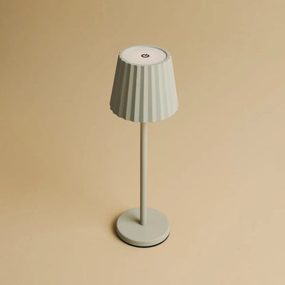 Maya Shadow Grey Ribbed Table Lamp | 3 Light Modes & Rechargeable via Charging Station