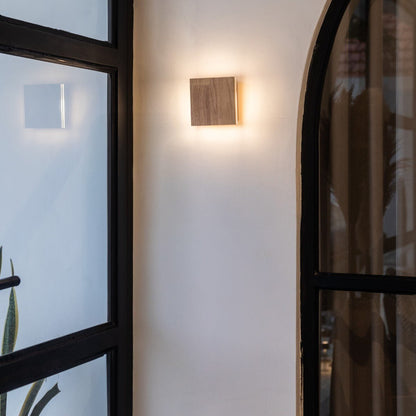 Cordless Wall Light - Light Brown Rubberwood, Rechargeable Dimmable