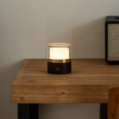 Leo Dark Brown Wireless Rechargeable Lamp | Compact, Dimmable & USB Rechargeable