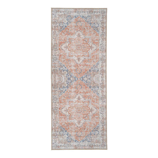 Havana Hallway Runner - Blue/Orange, Chenille Polyester, 80x200 cm