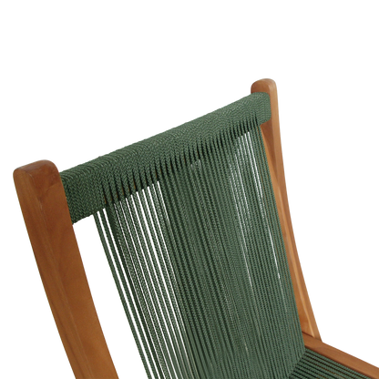 Rope folding garden chair green