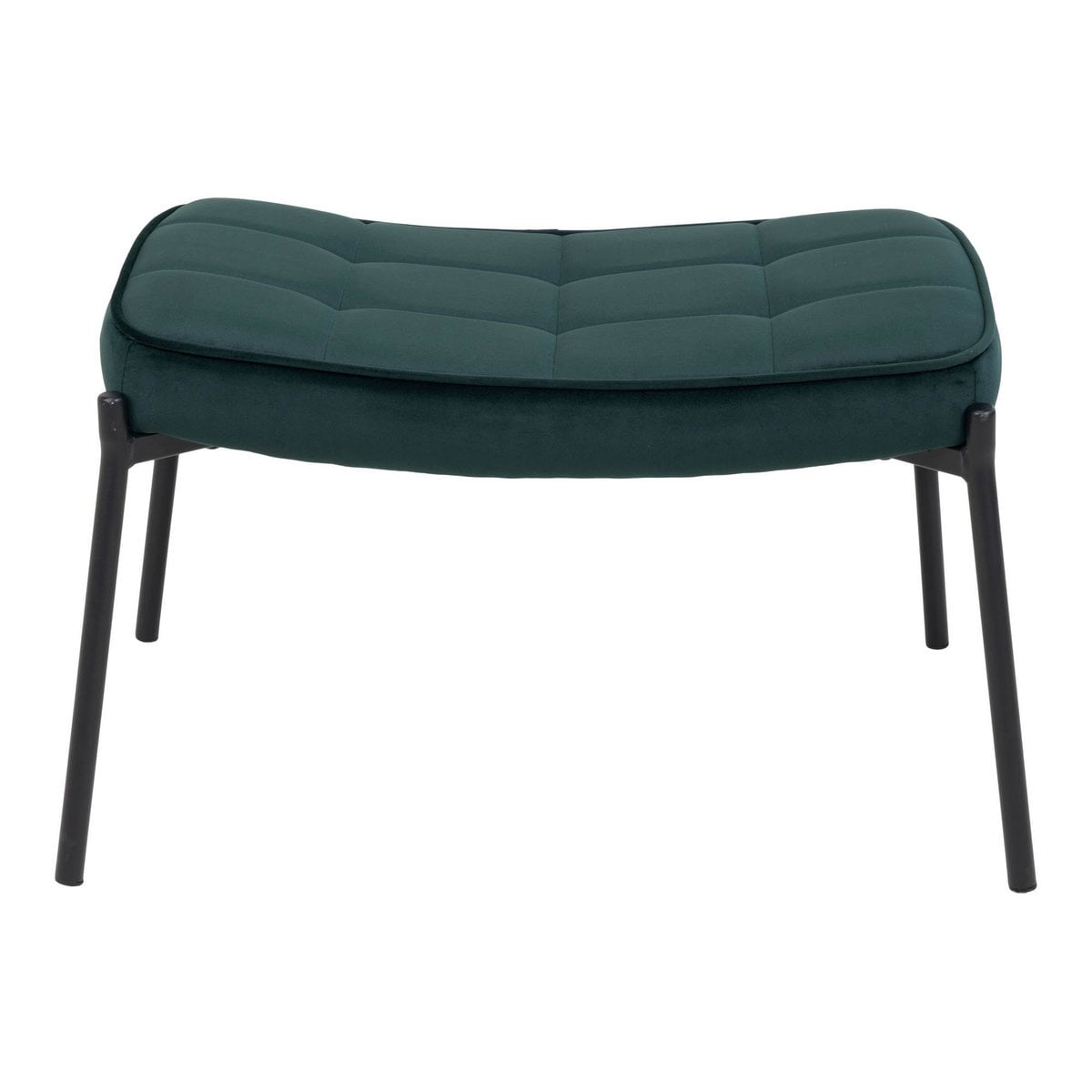 Glasgow Footrest - Velvet, Green - 61x41x36 cm