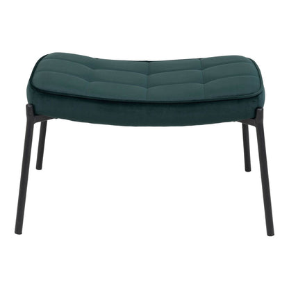 Glasgow Footrest - Velvet, Green - 61x41x36 cm