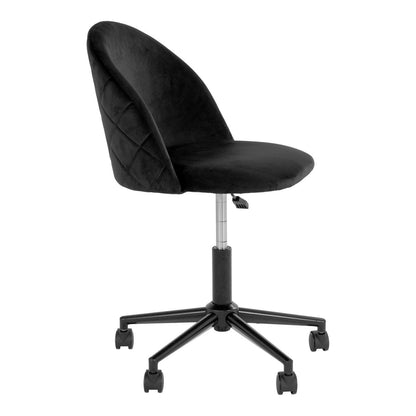 Geneve Office Chair - Black Velvet, Black Legs, 55x55x73 cm