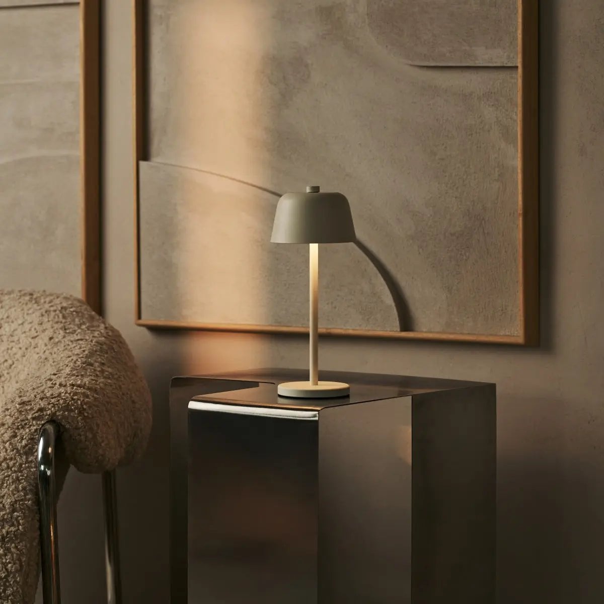 Rechargeable Table Lamp - Cordless Vanilla Light with Touch Dimming