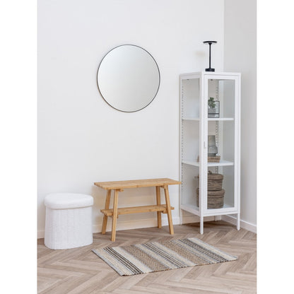 Medford Pouf - White, Polyester/Foam/Plywood, 36.5x42.5x37.5 cm