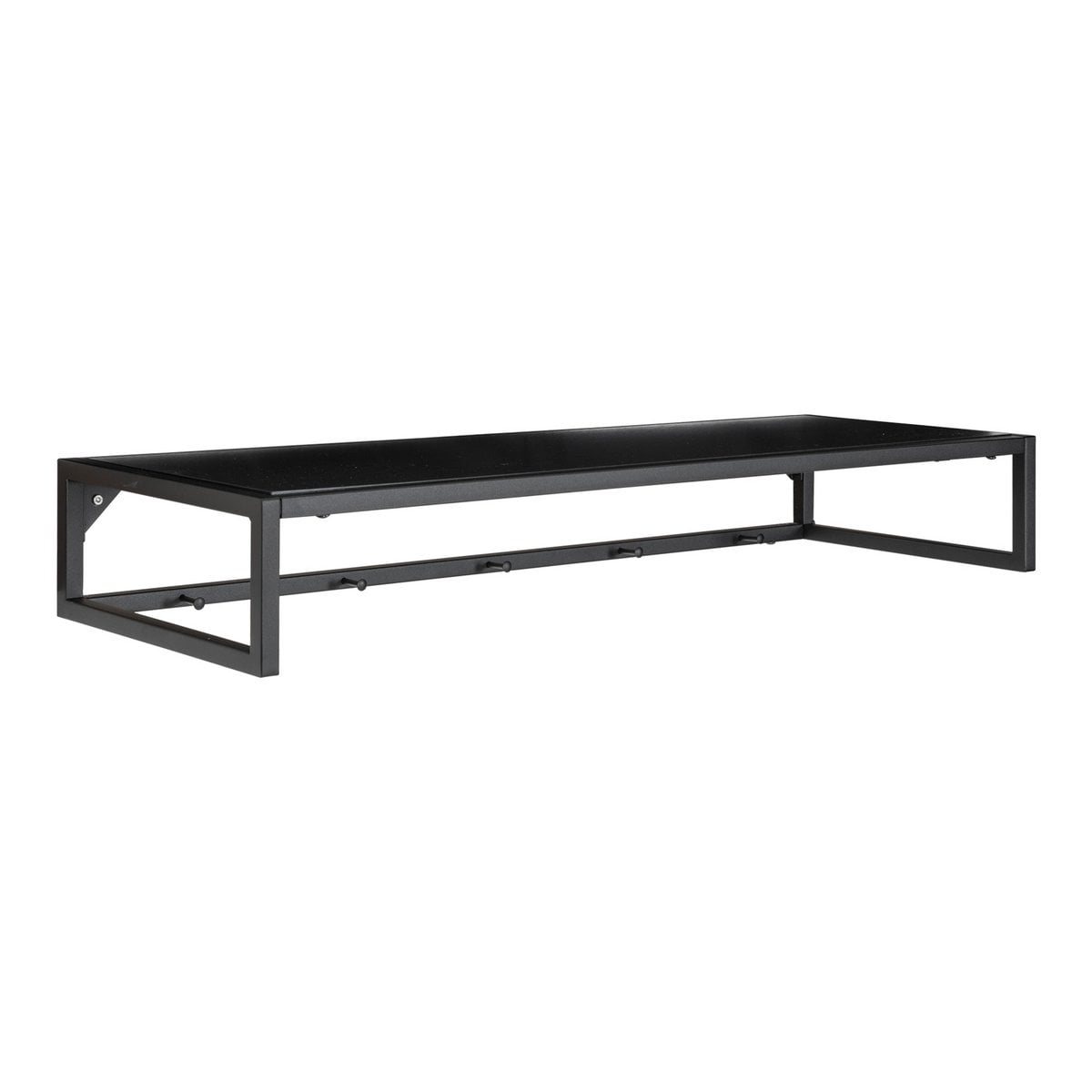 Black Steel Wall Shelf – Modern Hat Storage, 80x28 cm