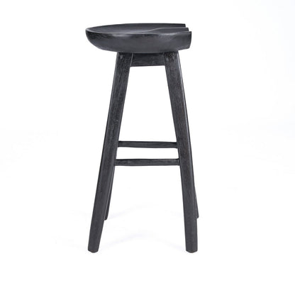 Bar Stool Mango Wood Black – The Tala Minimalist Counter Height