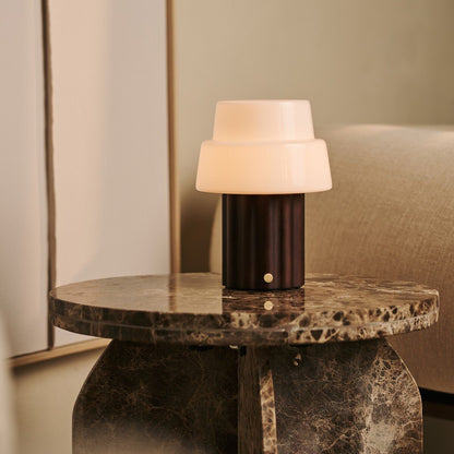 Laurent Dark Brown Rechargeable Table Lamp | Up to 100 Hours of Light, Versatile & Wood