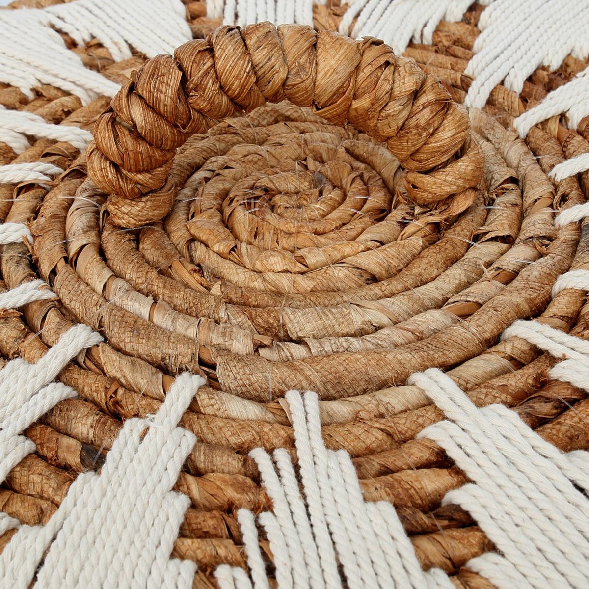 Banana Fiber Laundry Basket - Medium Stitched Storage with Lid