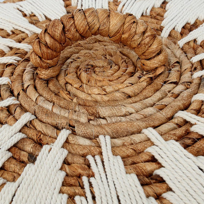 Banana Fiber Laundry Basket - Medium Stitched Storage with Lid