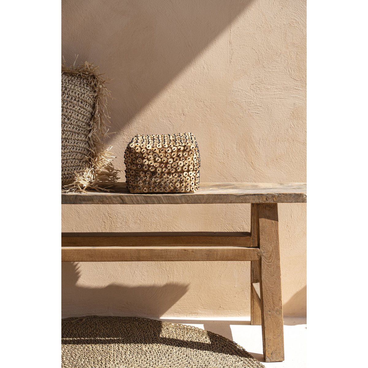 Coconut Shell Storage Basket – Natural Woven Basket, Medium