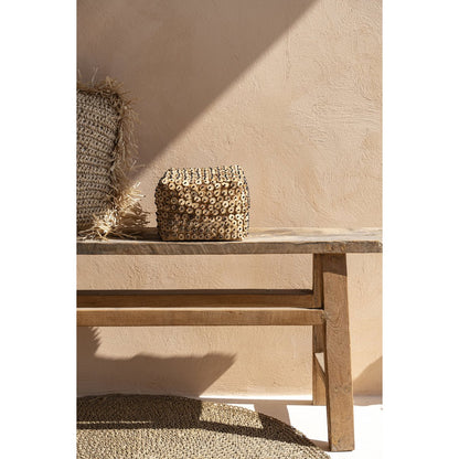 Coconut Shell Storage Basket – Natural Woven Basket, Medium
