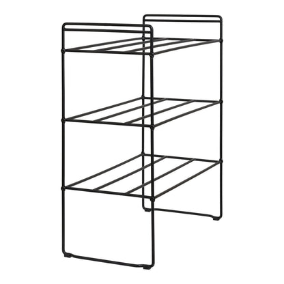 Steel Shoe Rack - 3-Shelf Entryway Organizer - Black, 60cm