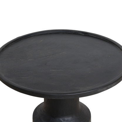 Teak Side Table - Nero Midnight Accent Table, Modern Style