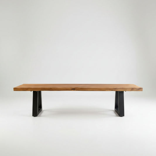 Bench With Iron Legs - Natural - 220