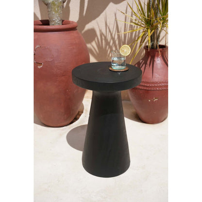 Suar Wood Side Table - Black Modern Accent Table
