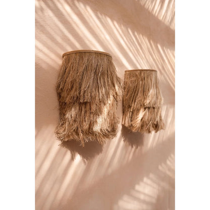 Abaca Wall Light - Natural Woven Sconce - Small