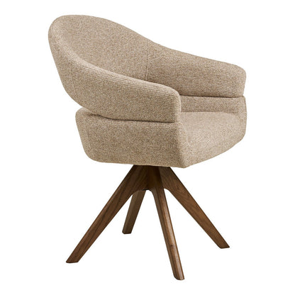 Dover Dining chair with swivel, sand heathered, brown oak legs, HN1317