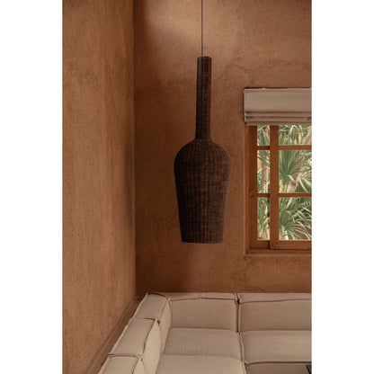 Rattan Pendant Light - Dark Walnut XXL Woven Hanging Lamp