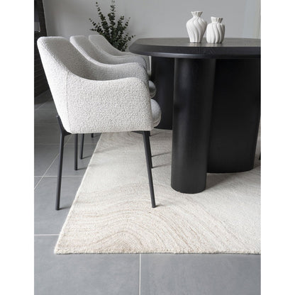 Light Brown Ivory Area Rug - Hand-Tufted Soft Pile, 160x230 cm