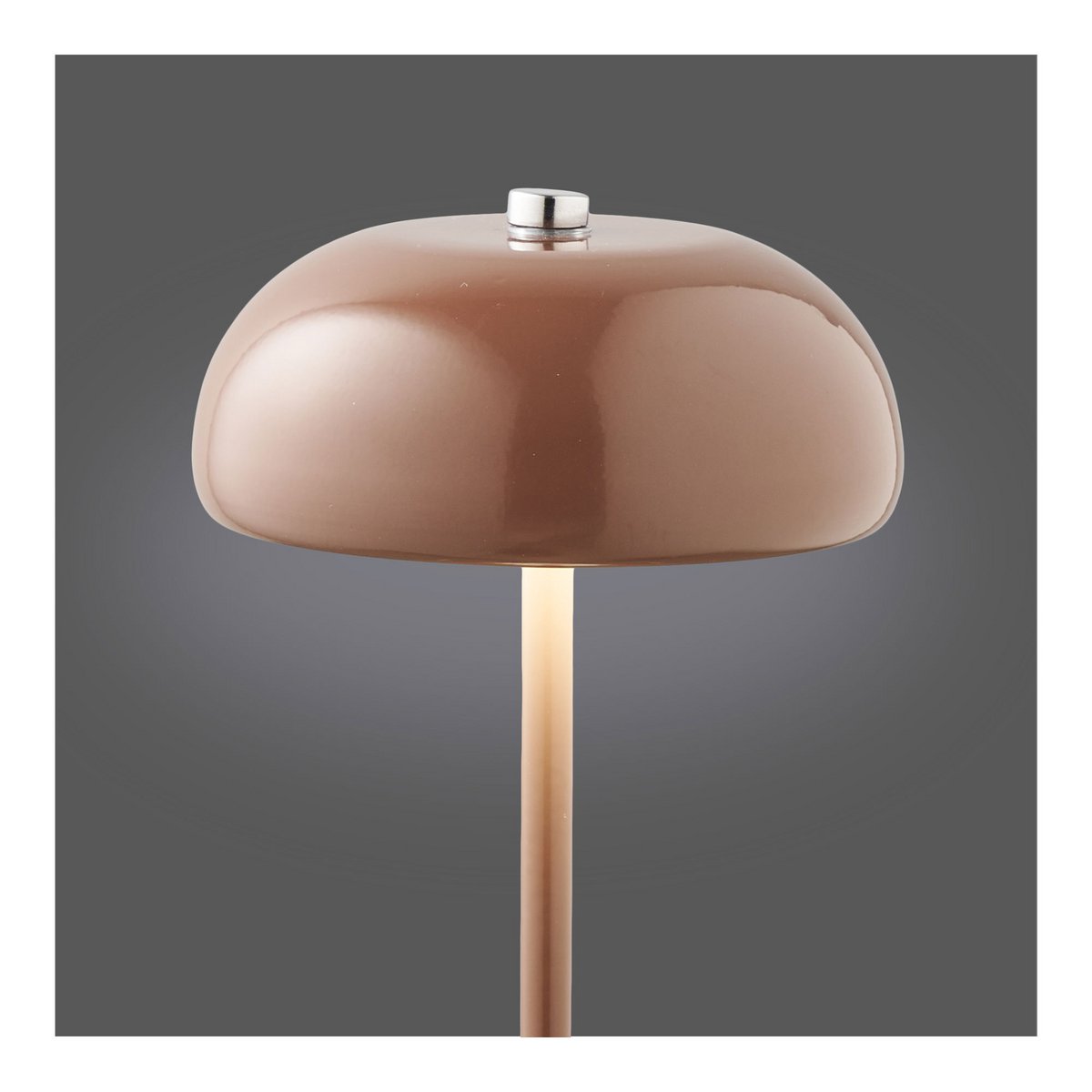 Metal Table Lamp Rechargeable – Brown Desk Lamp, 13cm Diameter