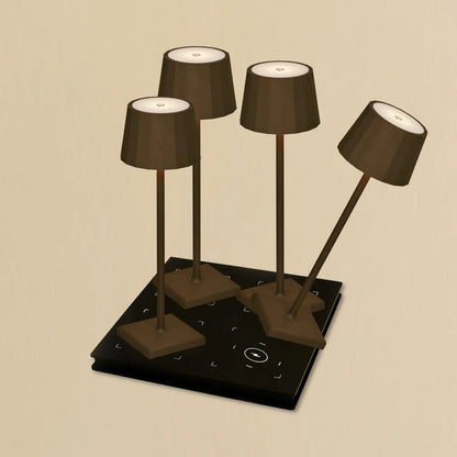 Rechargeable Table Lamps with Charging Station | Tavellio Mocha Brown
