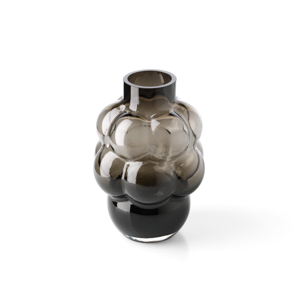 Glass Vase - Dark Grey Grape Vase for Flowers, Large