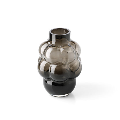 Glass Vase - Dark Grey Grape Vase for Flowers, Large