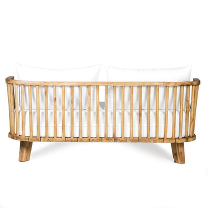 Teak Daybed - Double Outdoor Bed with Water-Repellent Cushions - White
