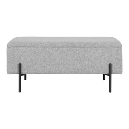 Banc Watford - Gris clair, Polyester, 95x36.5x43cm