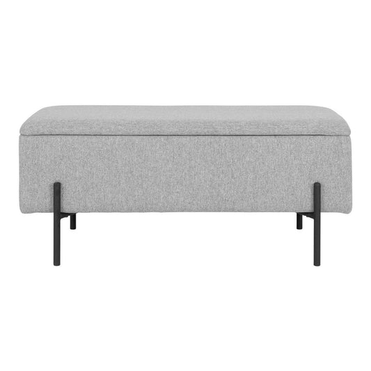 Watford Bench - Light Grey, Polyester, 95x36.5x43cm