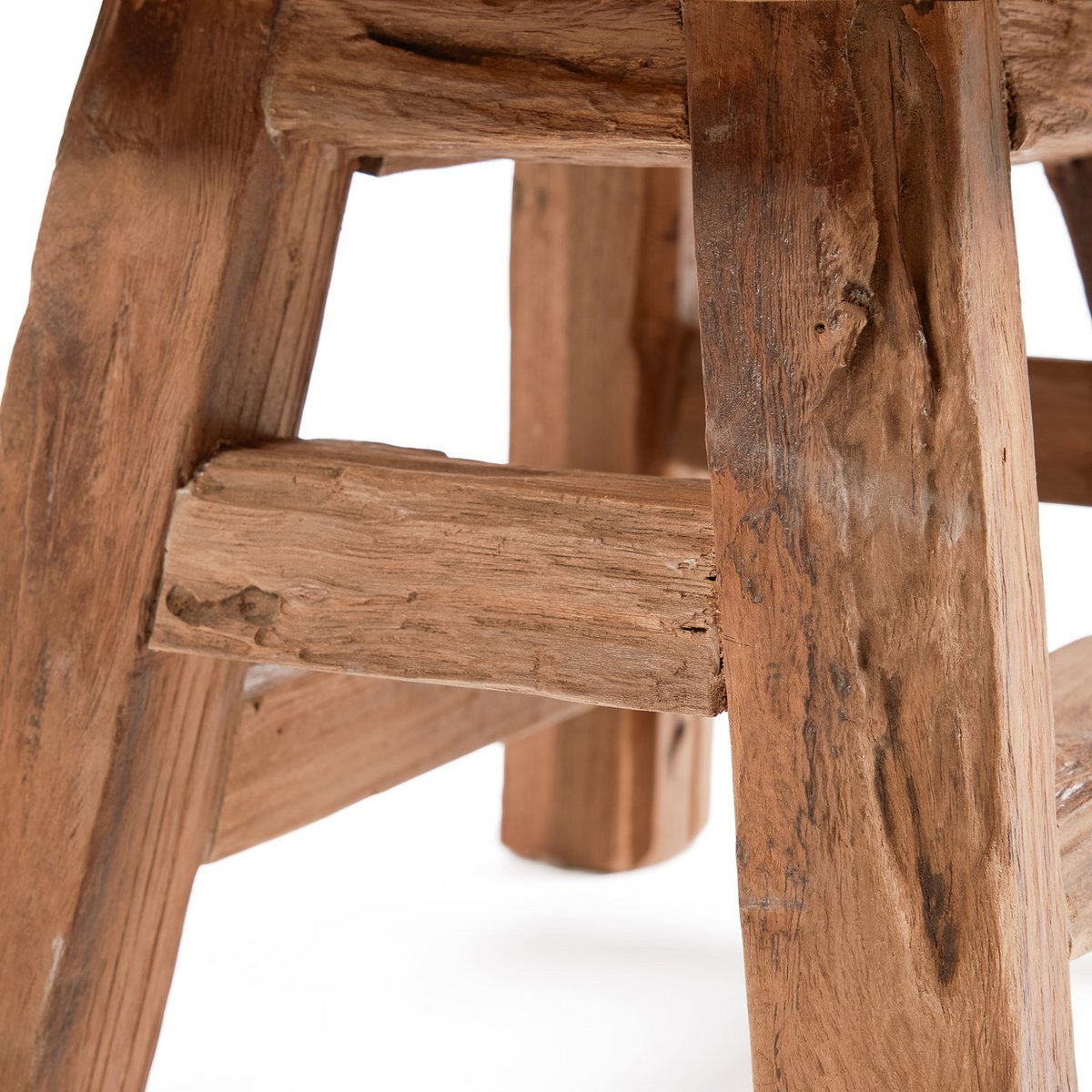 Teak Wood Stool - Natural Accent Stool - Small