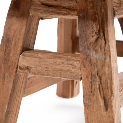 Teak Wood Stool - Natural Accent Stool - Small