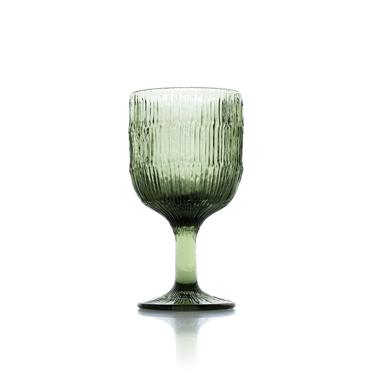Green Ripple Wine Glass - Recycled Glass