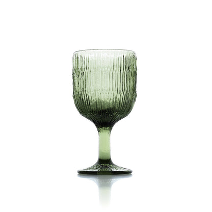 Green Ripple Wine Glass - Recycled Glass