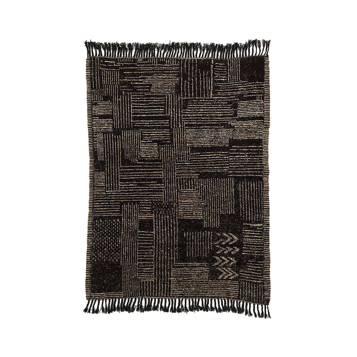 Handwoven Wool Area Rug - Afghan Tribal Design, 310x208