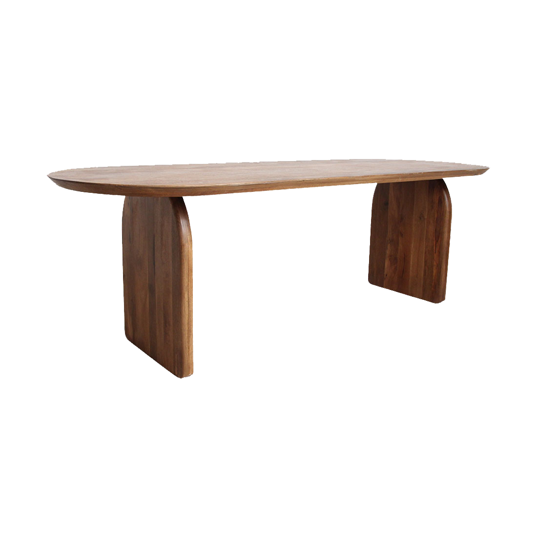 Mango Wood Dining Table - Brown Bullnose Edge | Raw Materials