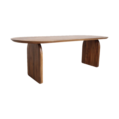 Mango Wood Dining Table - Brown Bullnose Edge | Raw Materials