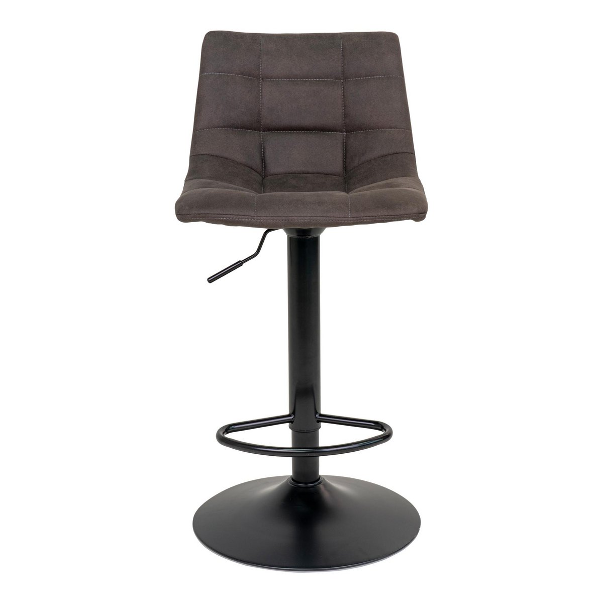 Middelfart Bar Chair - Dark Grey, Microfiber, Black Metal Legs, 43x43x88/108cm - set of 2