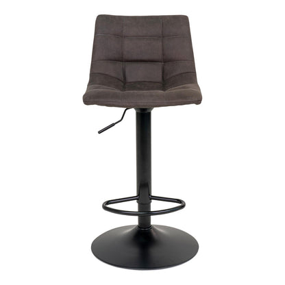 Middelfart Bar Chair - Dark Grey, Microfiber, Black Metal Legs, 43x43x88/108cm - set of 2