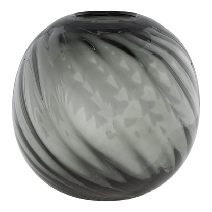 Glass Vase - Grey Mouthblown Modern Decor, Ø20x19cm