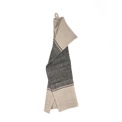 The Linen Moody Kitchen Towel - Natural Black - 50x70