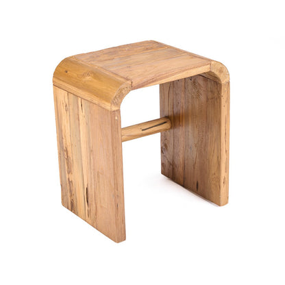 Teak Side Table - Natural Arc Accent Table for Living Room