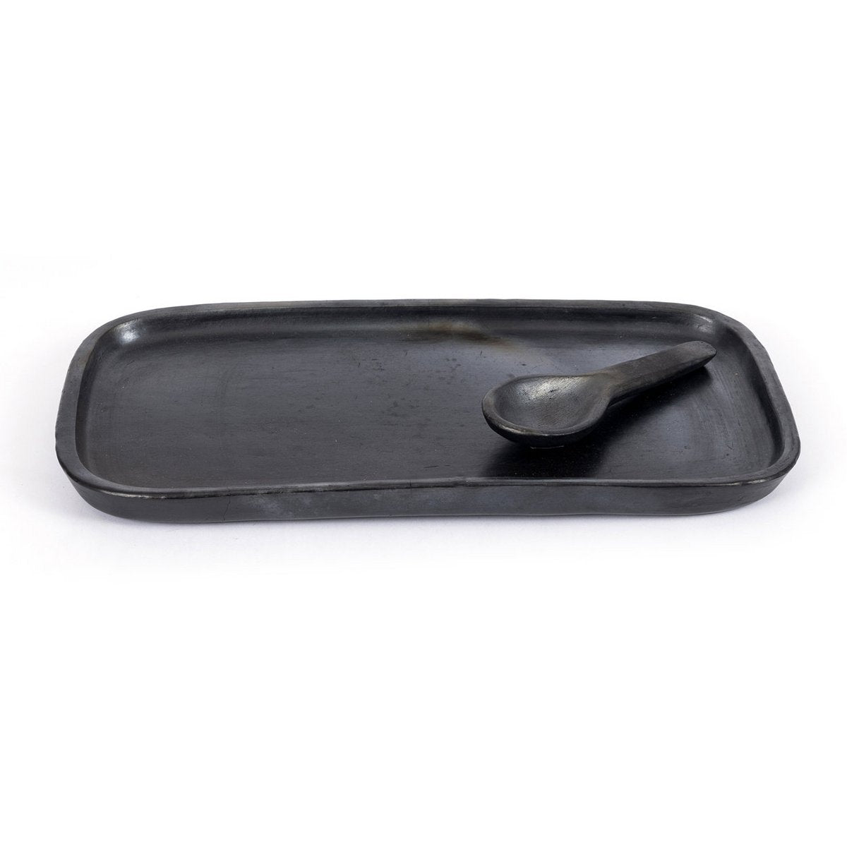 Black Terracotta Tapas Plate - Small Serving Dish for Appetizers