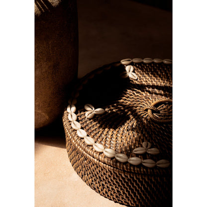 The Rattan Compartment Basket - Natural Brown