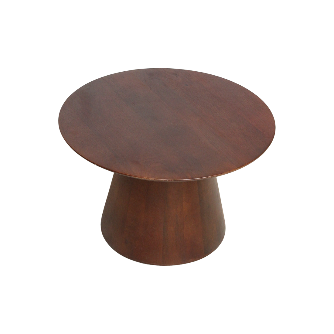 Mango Wood Side Table - Modern Cone Accent Table - 55cm